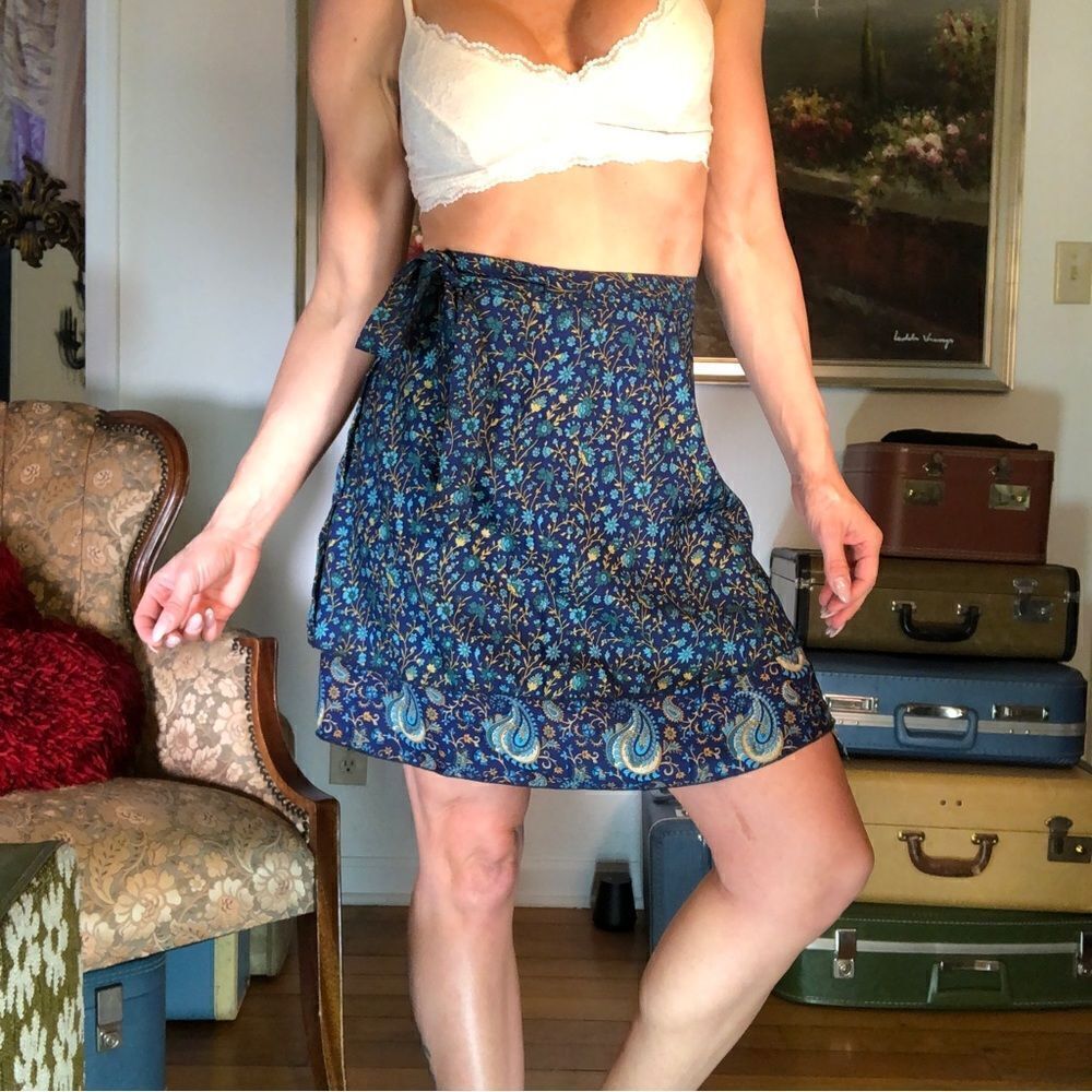 Coline Floral and Paisley wrapped layered skirt